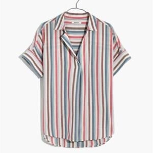 Madewell Courier Button-Back Shirt in Pocatello Stripe